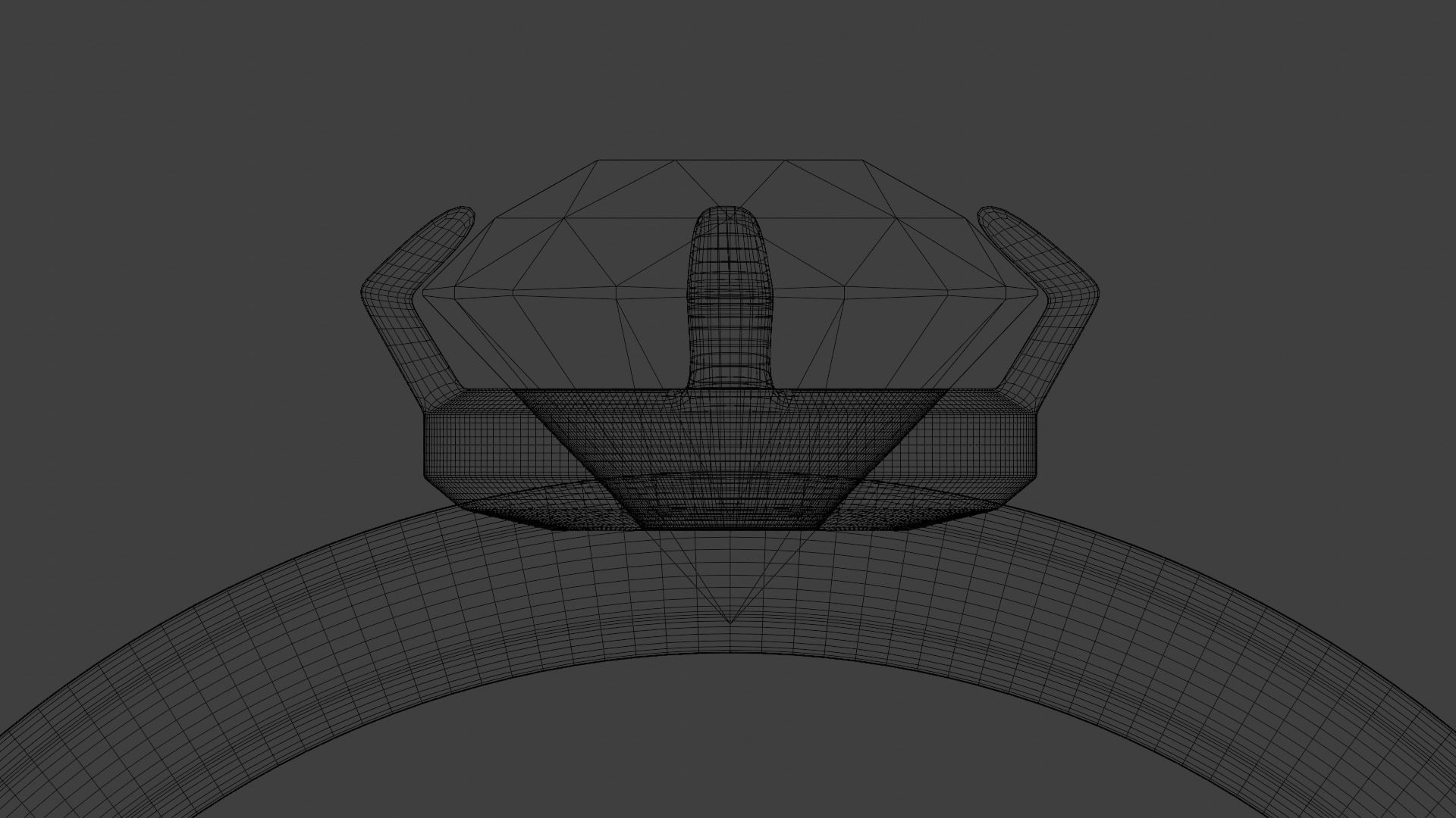 Sapphire Silver Ring Low-poly 3D model_7