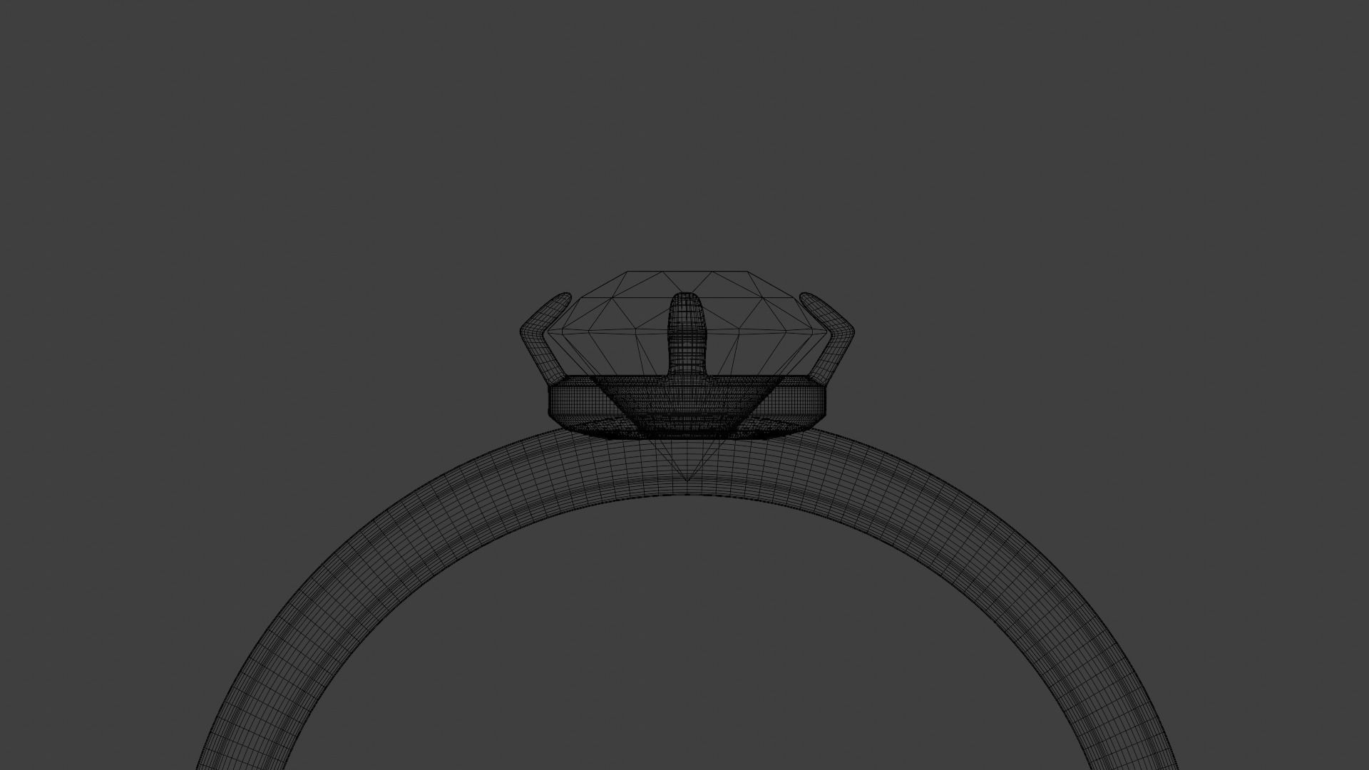 Sapphire Silver Ring Low-poly 3D model_6