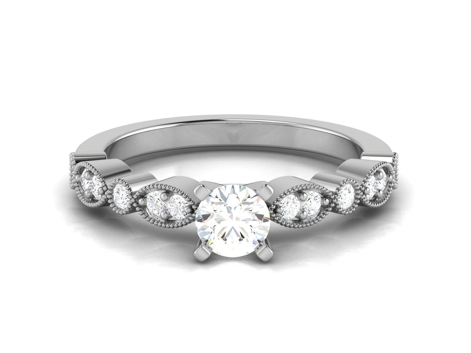 Solitaire ring model 3D print model_9