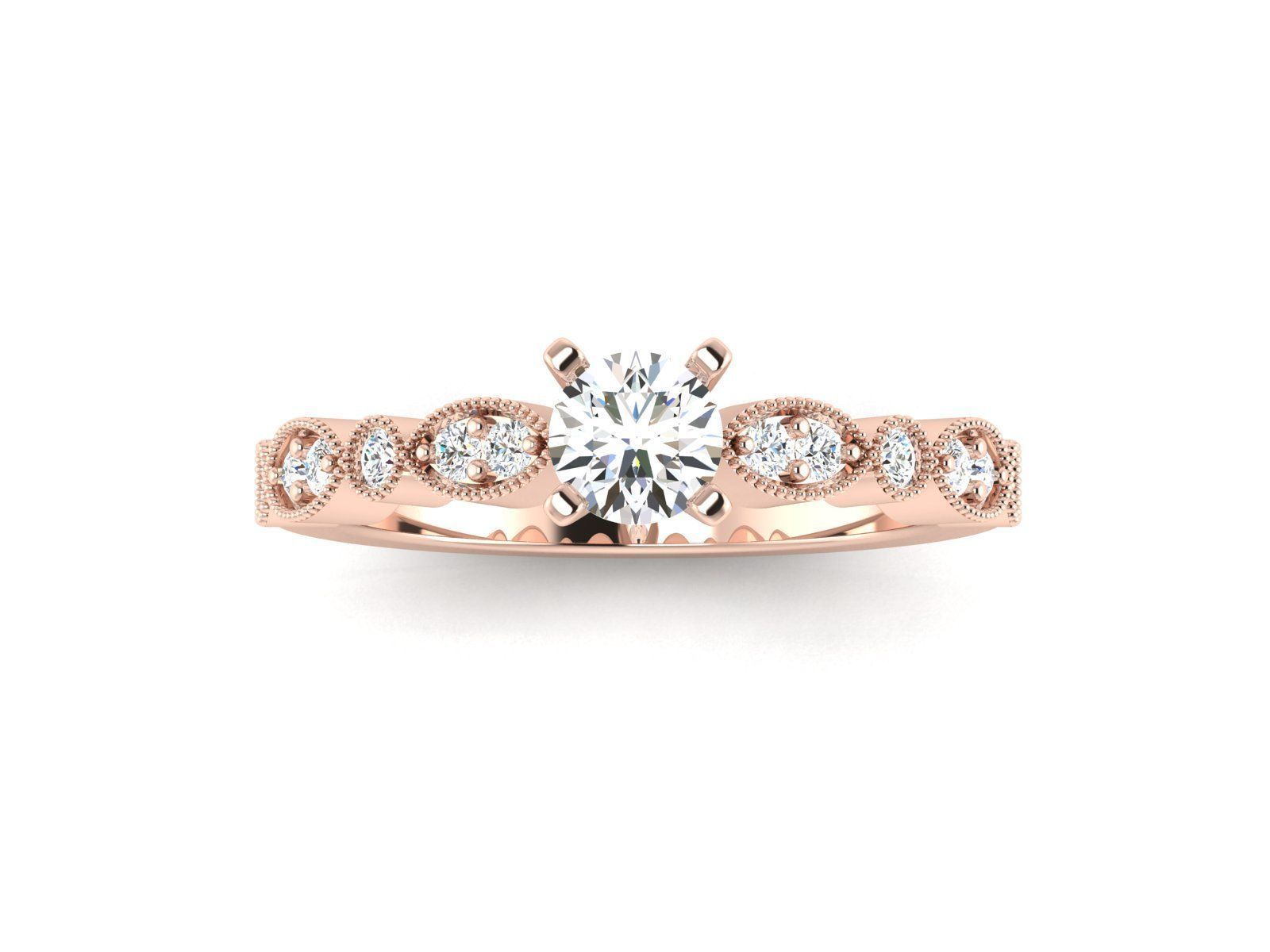 Solitaire ring model 3D print model_12