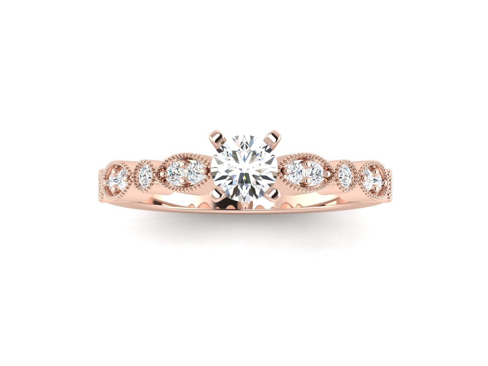 Solitaire ring model 3D print model_13