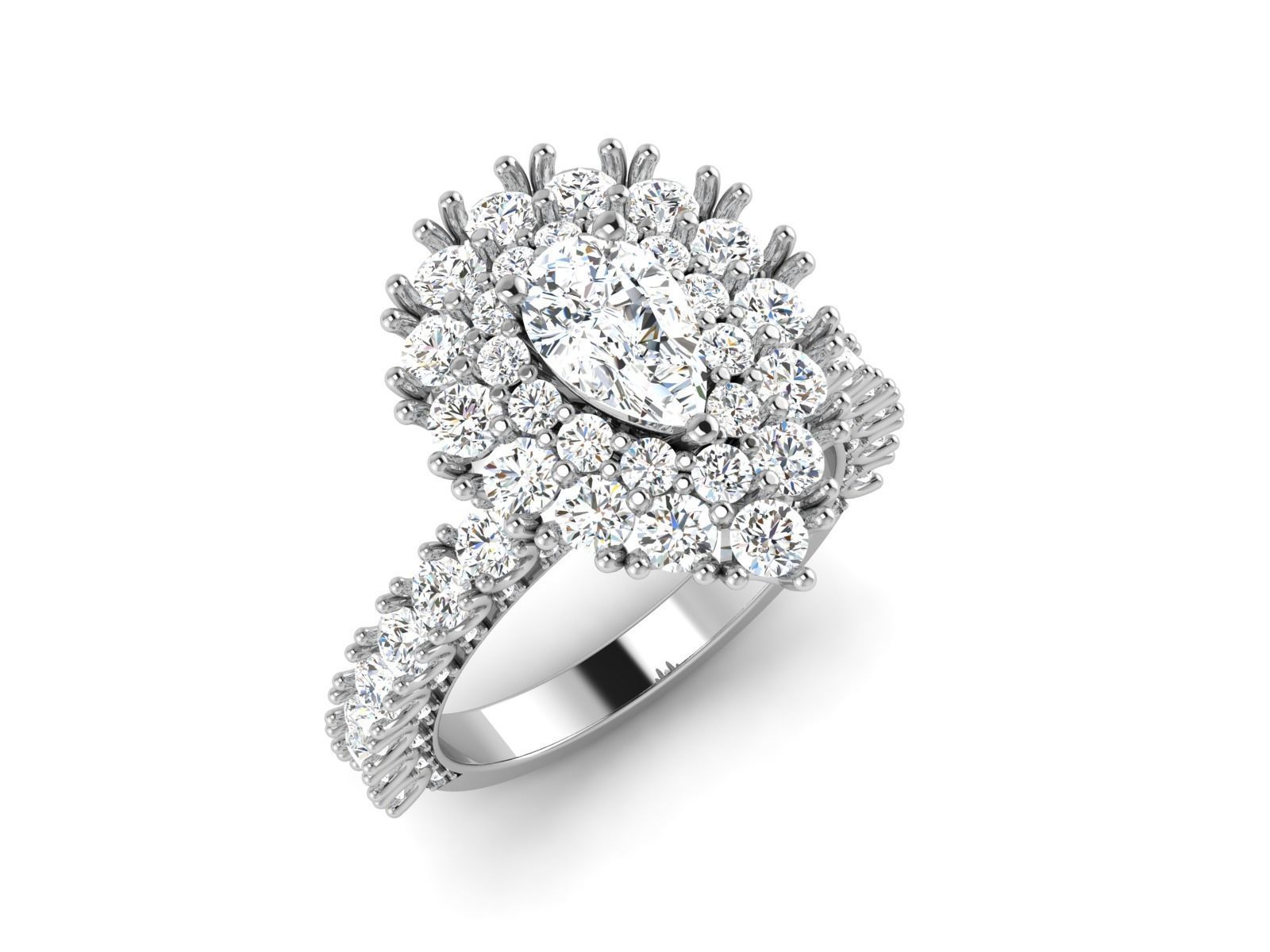 Solitaire ring model 3D print model_8