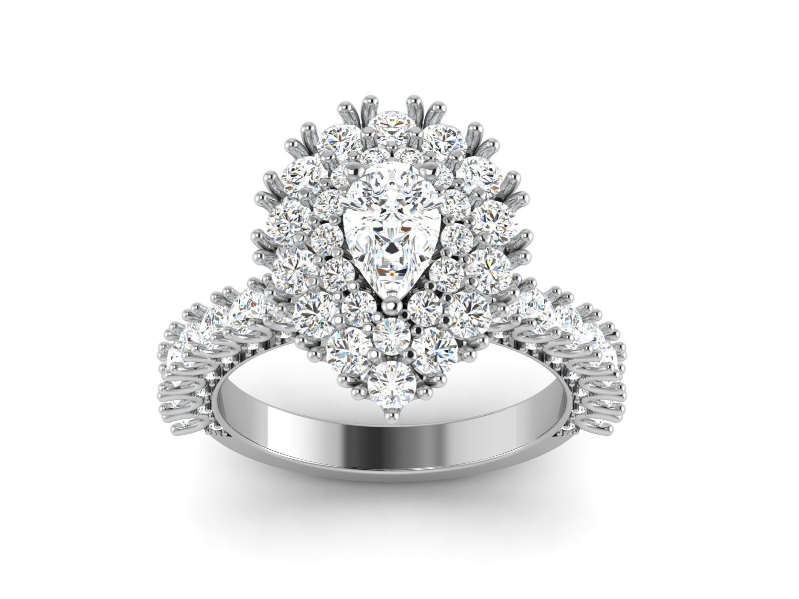 Solitaire ring model 3D print model_12