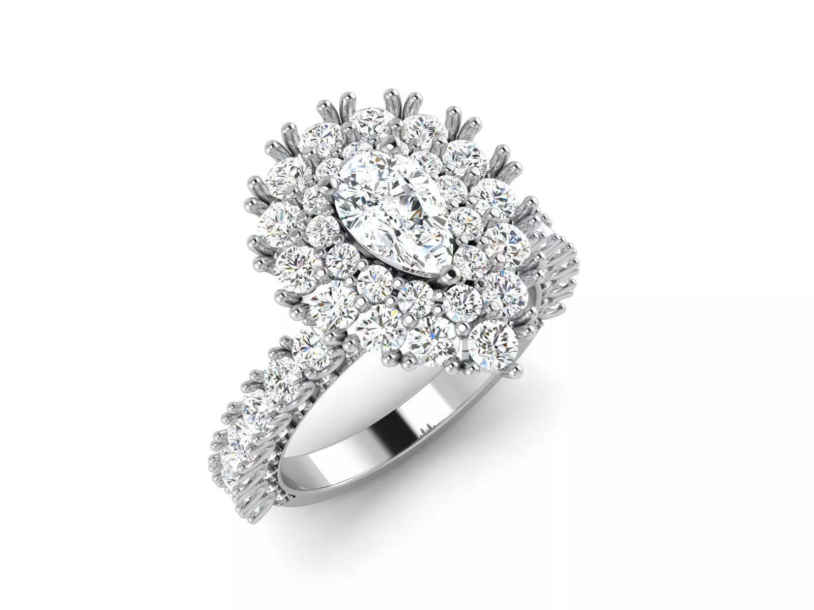 Solitaire ring model 3D print model_0