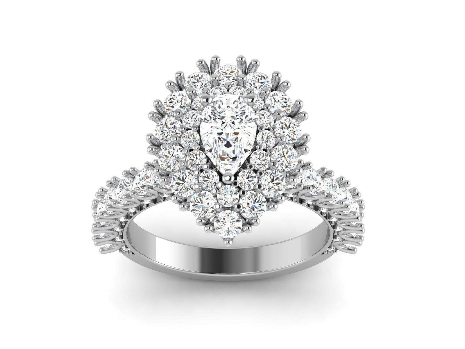 Solitaire ring model 3D print model_11