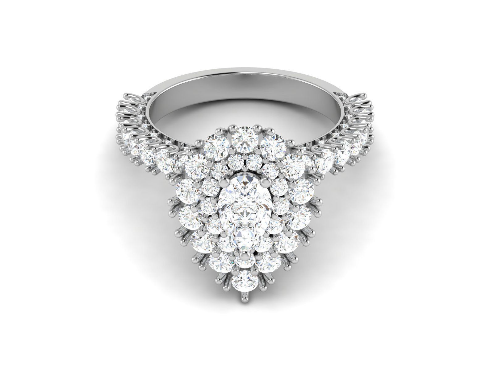 Solitaire ring model 3D print model_9