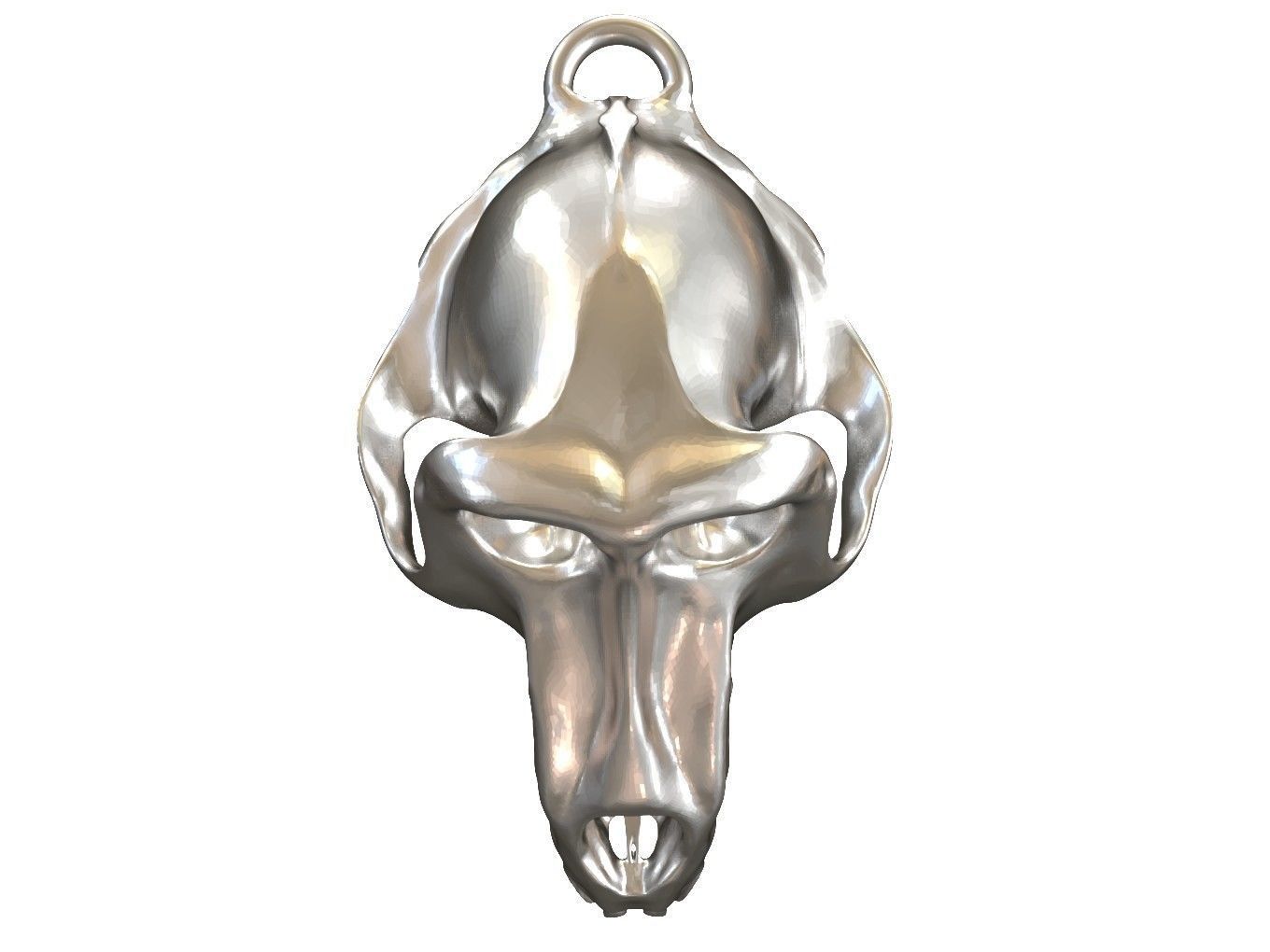 Cranium Charm Baboon Silver 3D print model_9