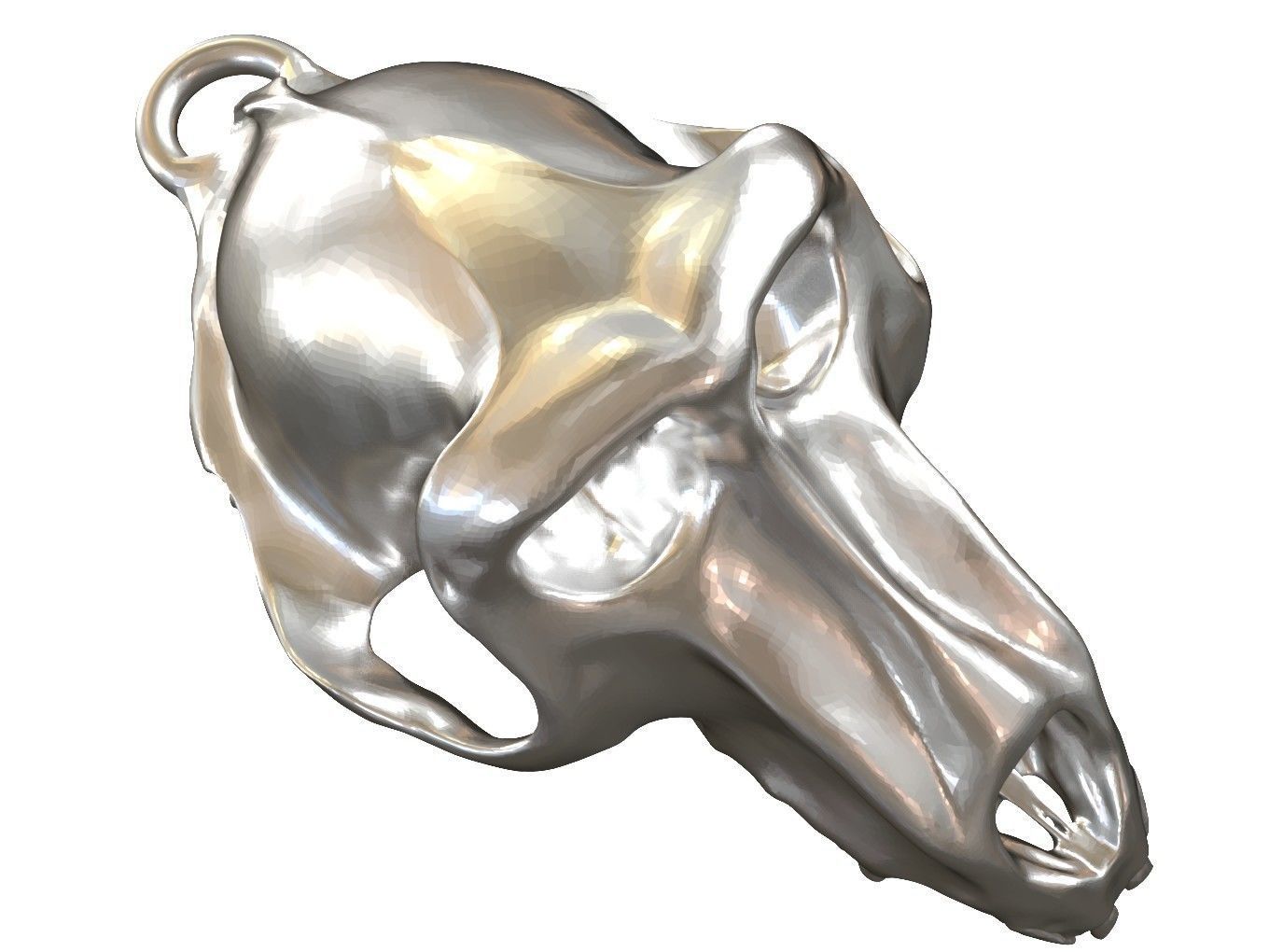 Cranium Charm Baboon Silver 3D print model_8