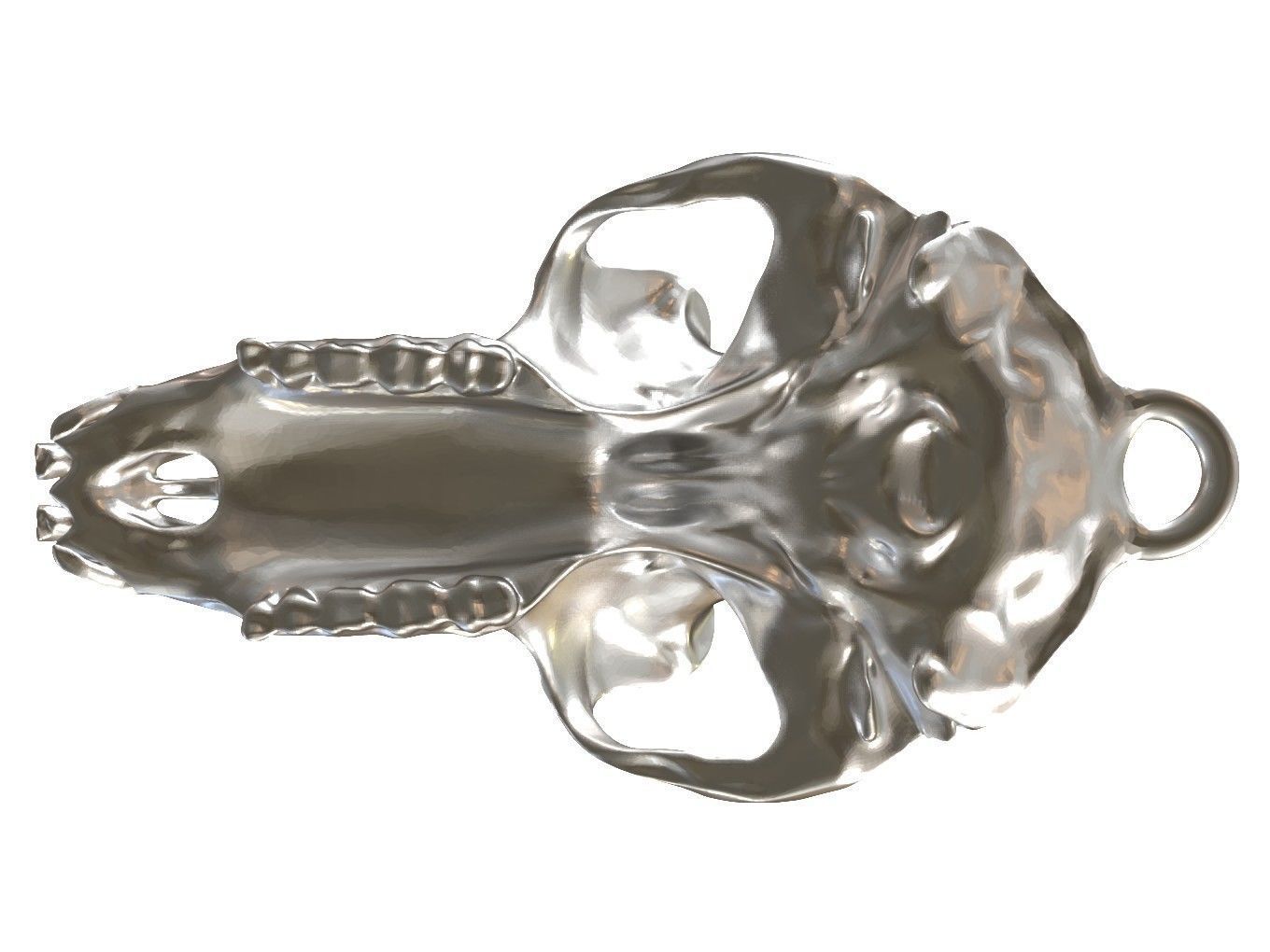 Cranium Charm Baboon Silver 3D print model_5