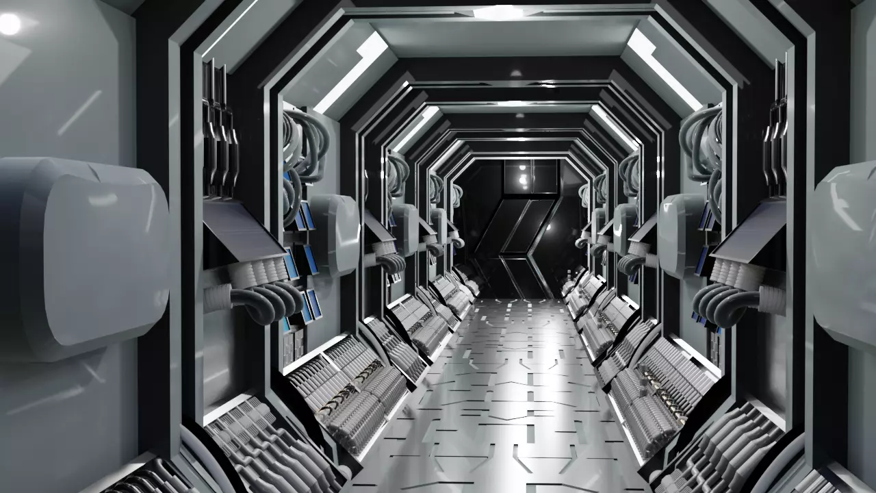 spaceship futuristic corridor Free 3D model
