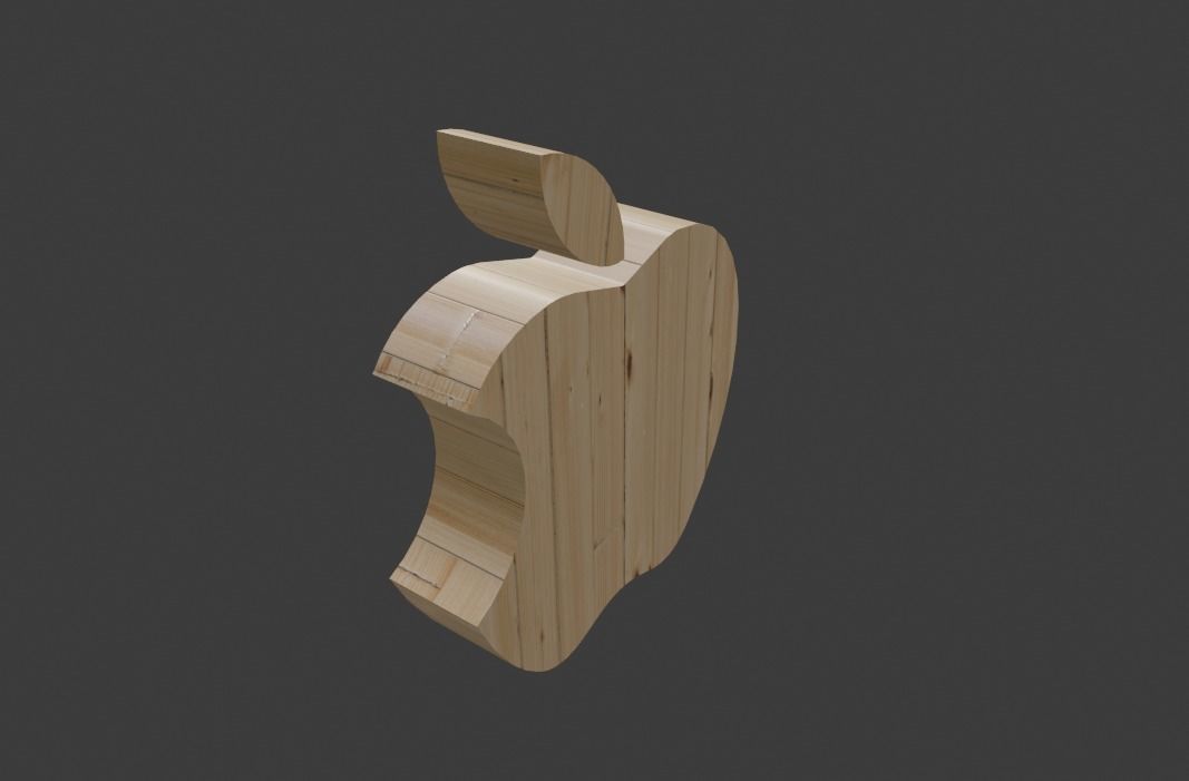 apple wall clock Low-poly 3D model_17