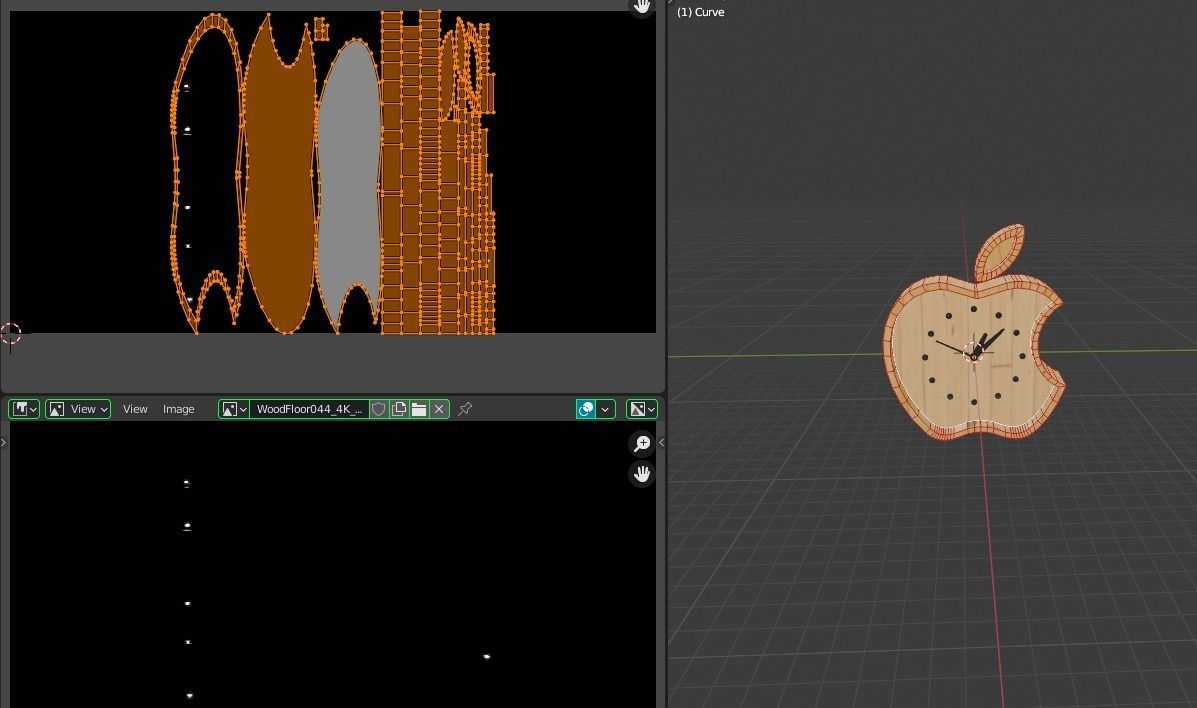 apple wall clock Low-poly 3D model_14
