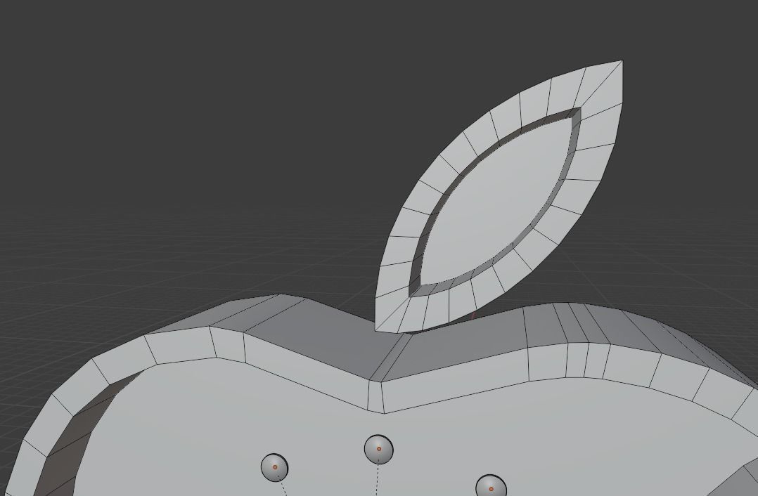 apple wall clock Low-poly 3D model_7