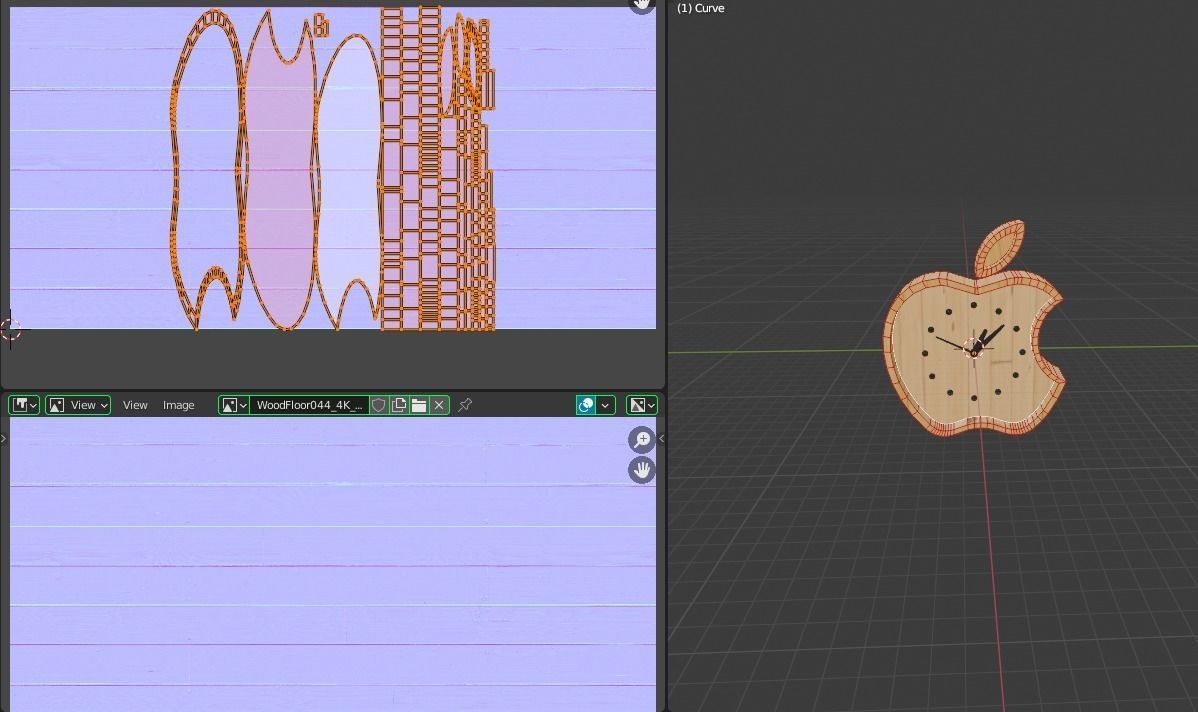 apple wall clock Low-poly 3D model_21