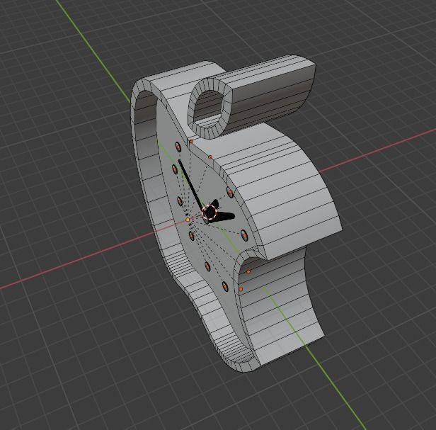 apple wall clock Low-poly 3D model_11