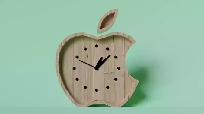 apple wall clock Low-poly 3D model