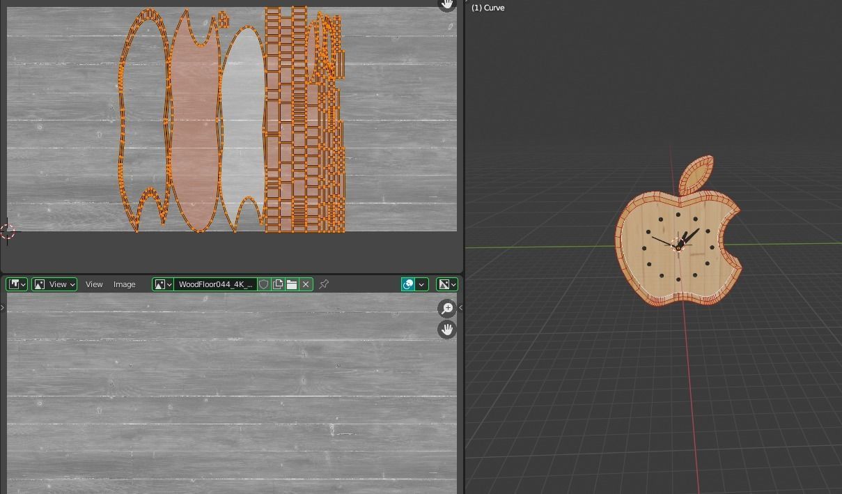 apple wall clock Low-poly 3D model_20