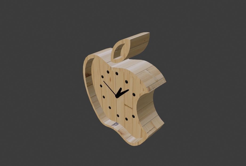 apple wall clock Low-poly 3D model_15