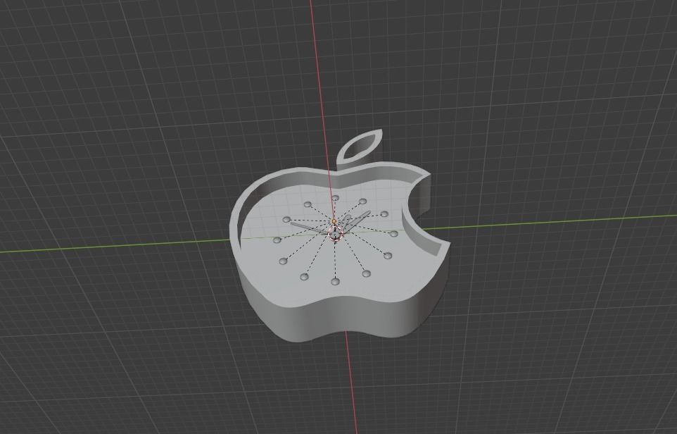 apple wall clock Low-poly 3D model_12