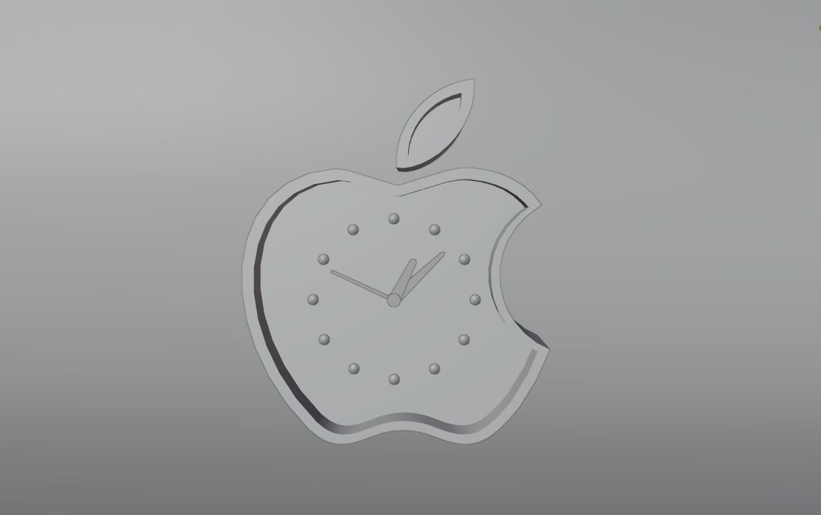 apple wall clock Low-poly 3D model_4