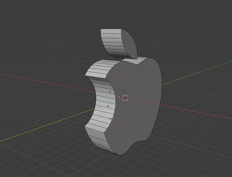 apple wall clock Low-poly 3D model_9