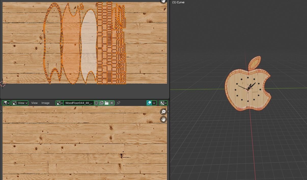 apple wall clock Low-poly 3D model_22