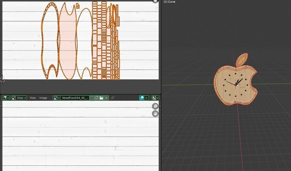 apple wall clock Low-poly 3D model_18