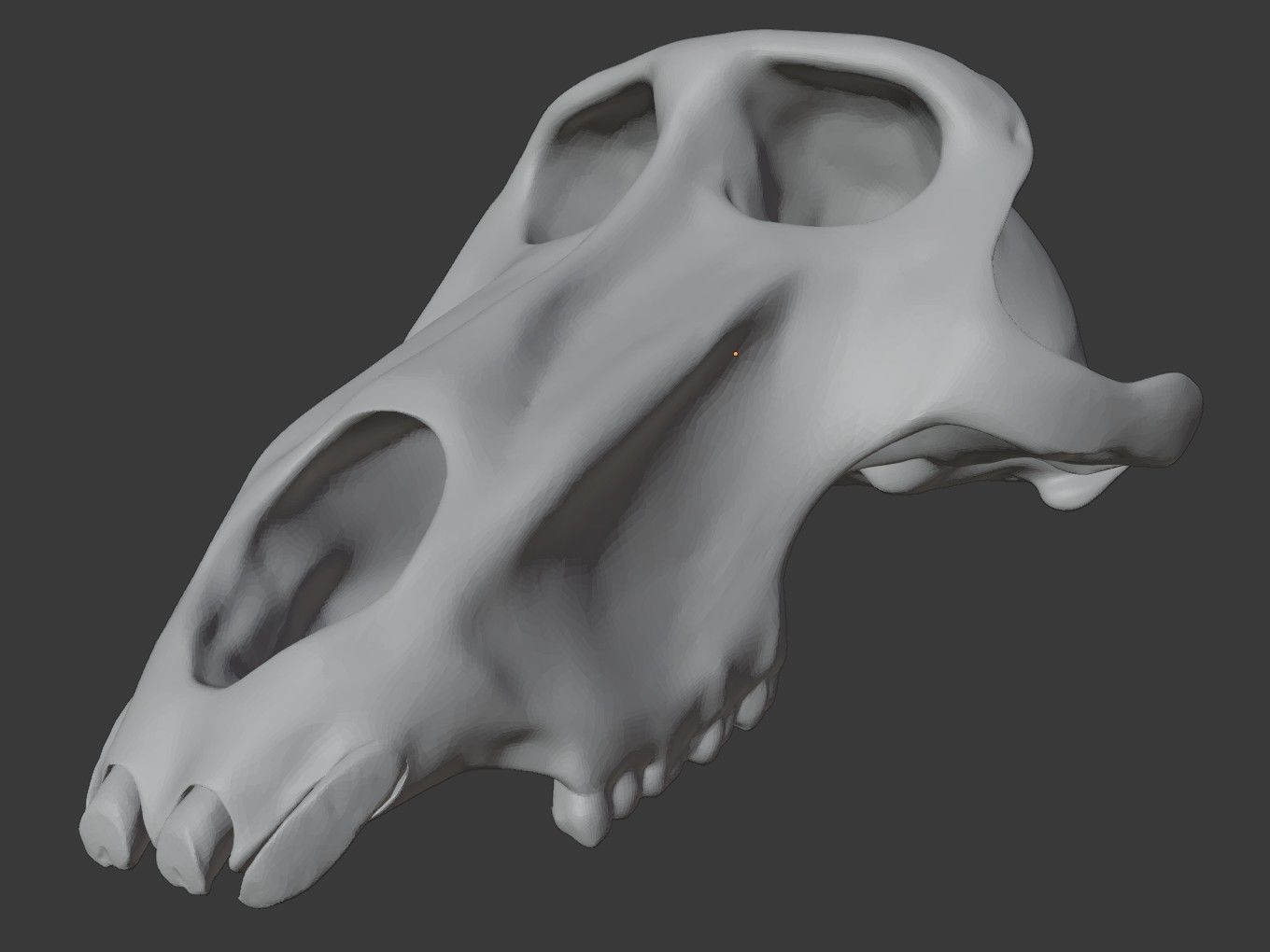 Cranium Charm Baboon Bronze 3D print model_11