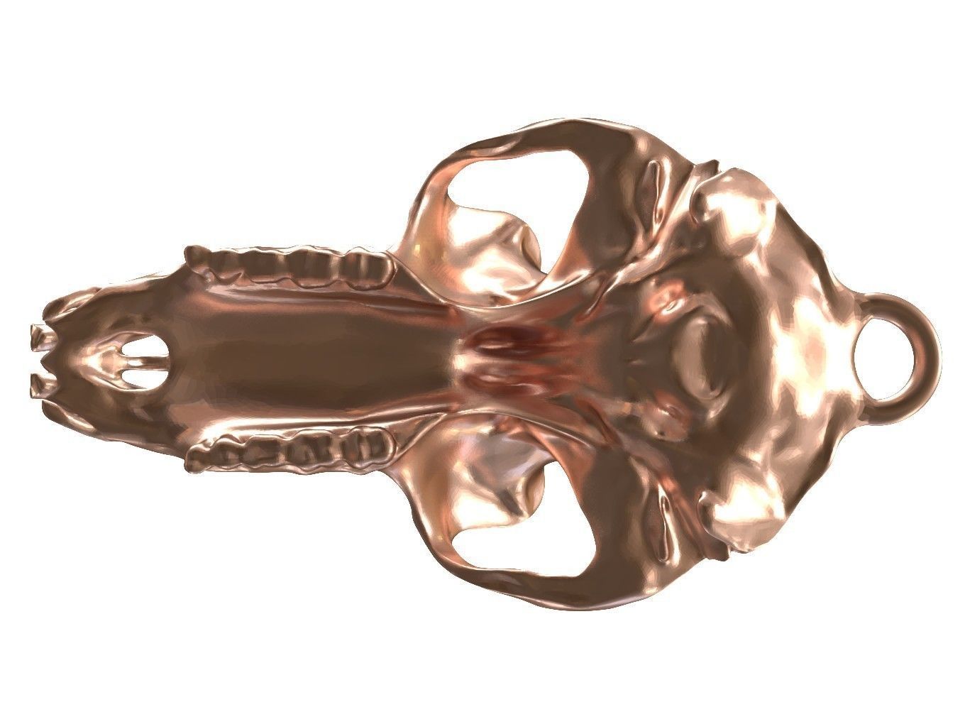 Cranium Charm Baboon Bronze 3D print model_5