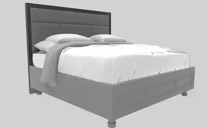 WOOD BED with HEADBOARD