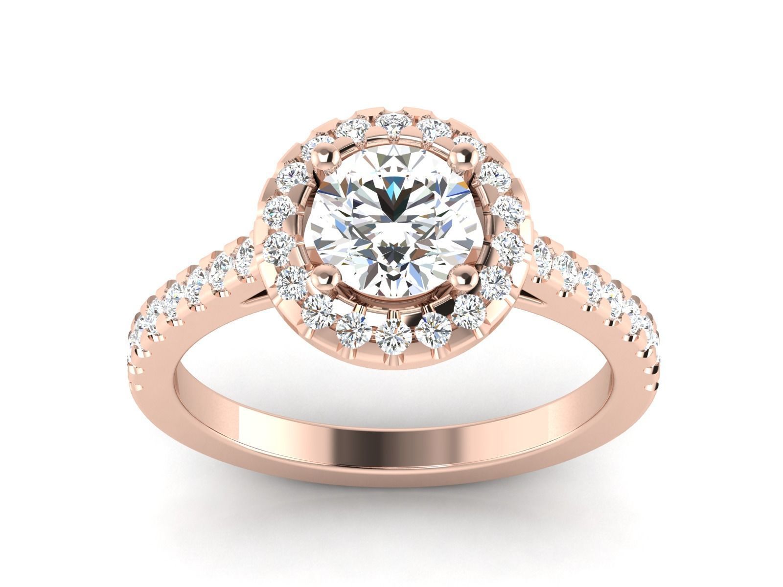 Solitaire ring model 3D print model_9