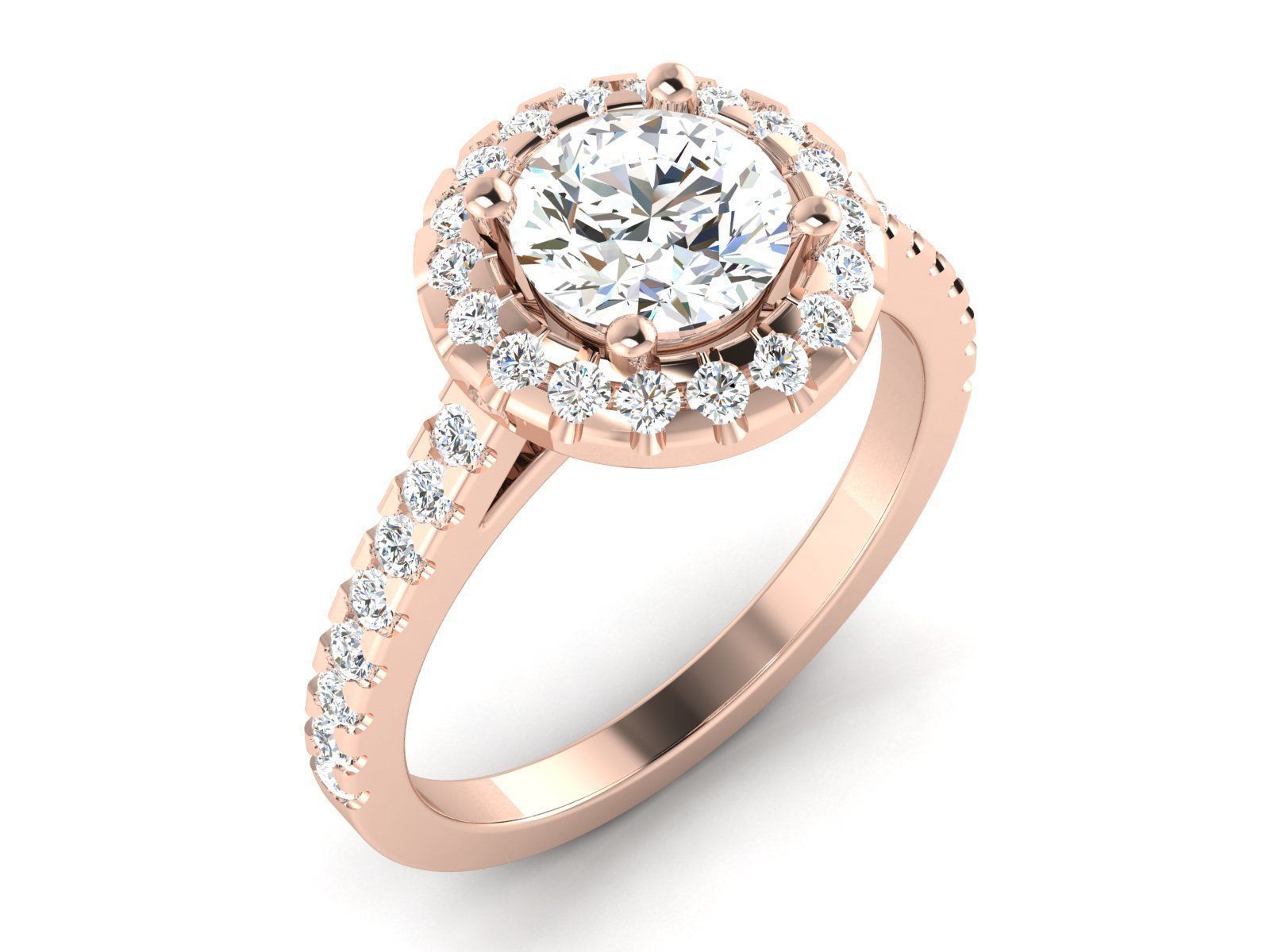 Solitaire ring model 3D print model_3
