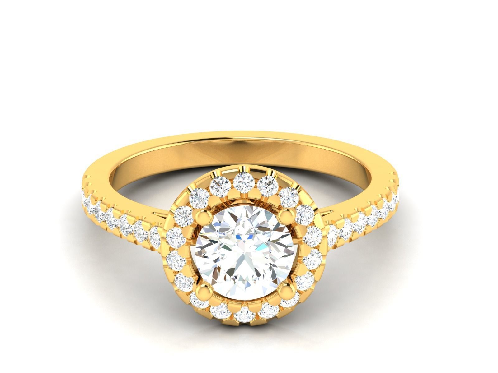 Solitaire ring model 3D print model_19