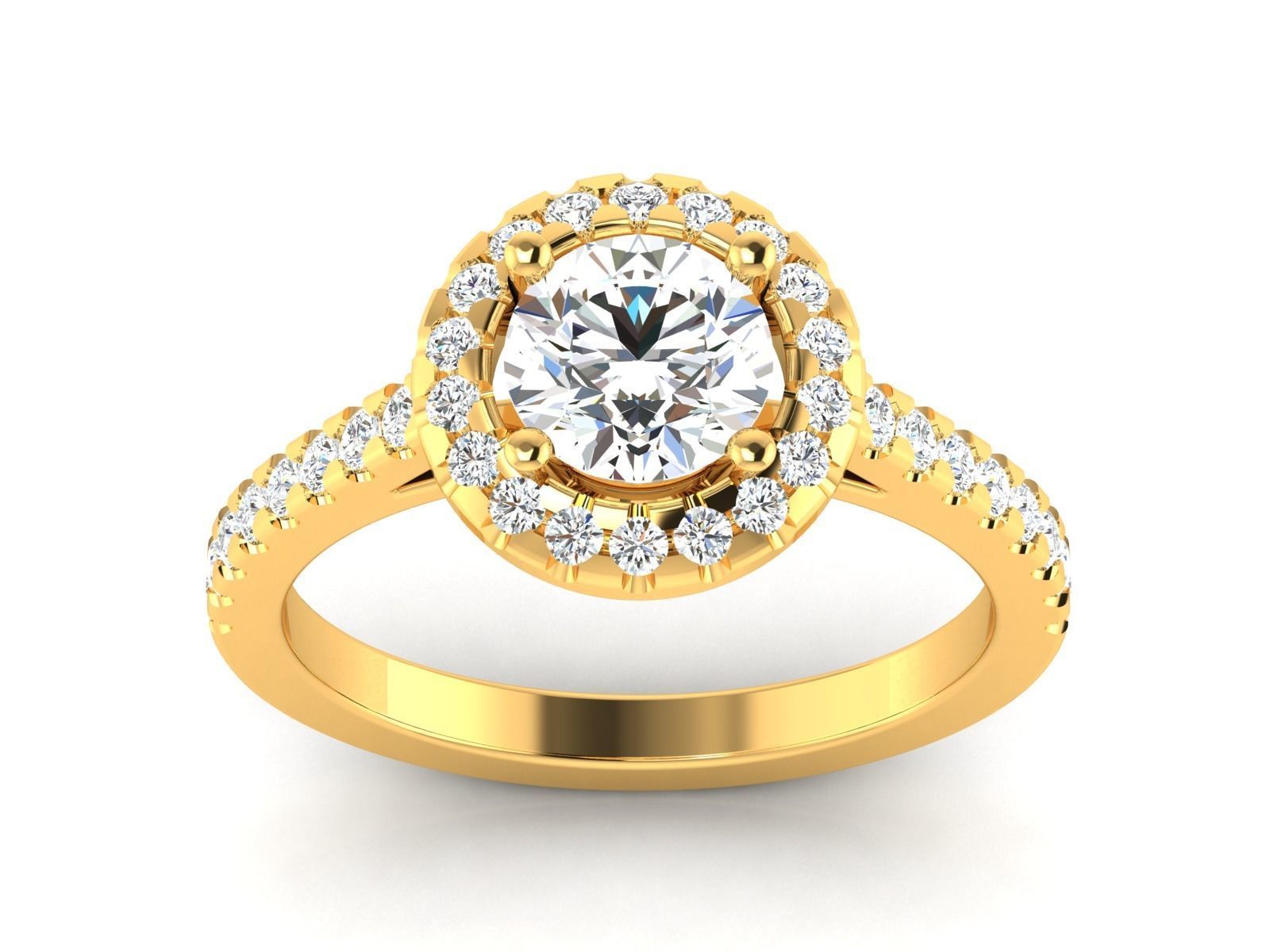 Solitaire ring model 3D print model_13