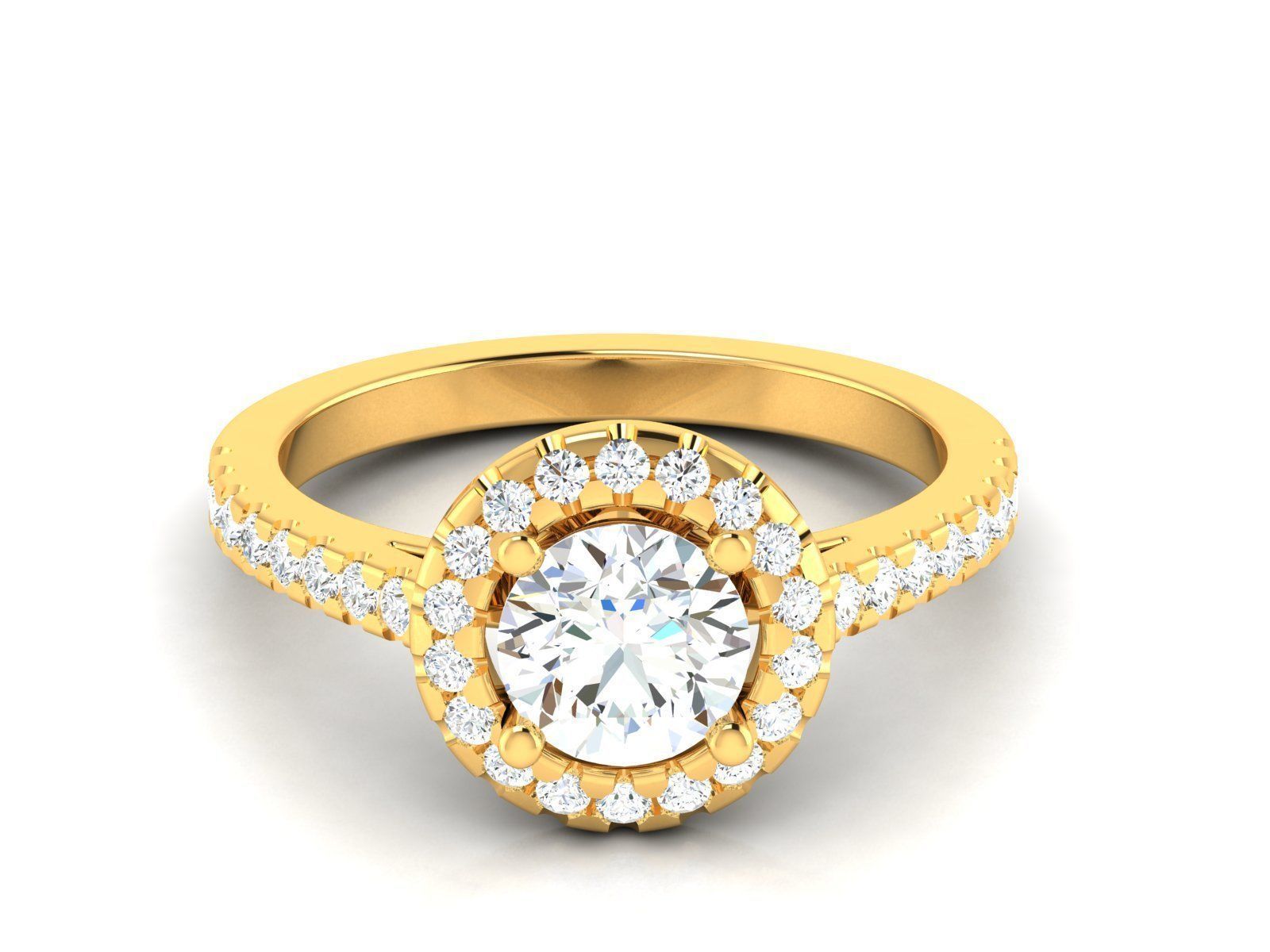 Solitaire ring model 3D print model_18