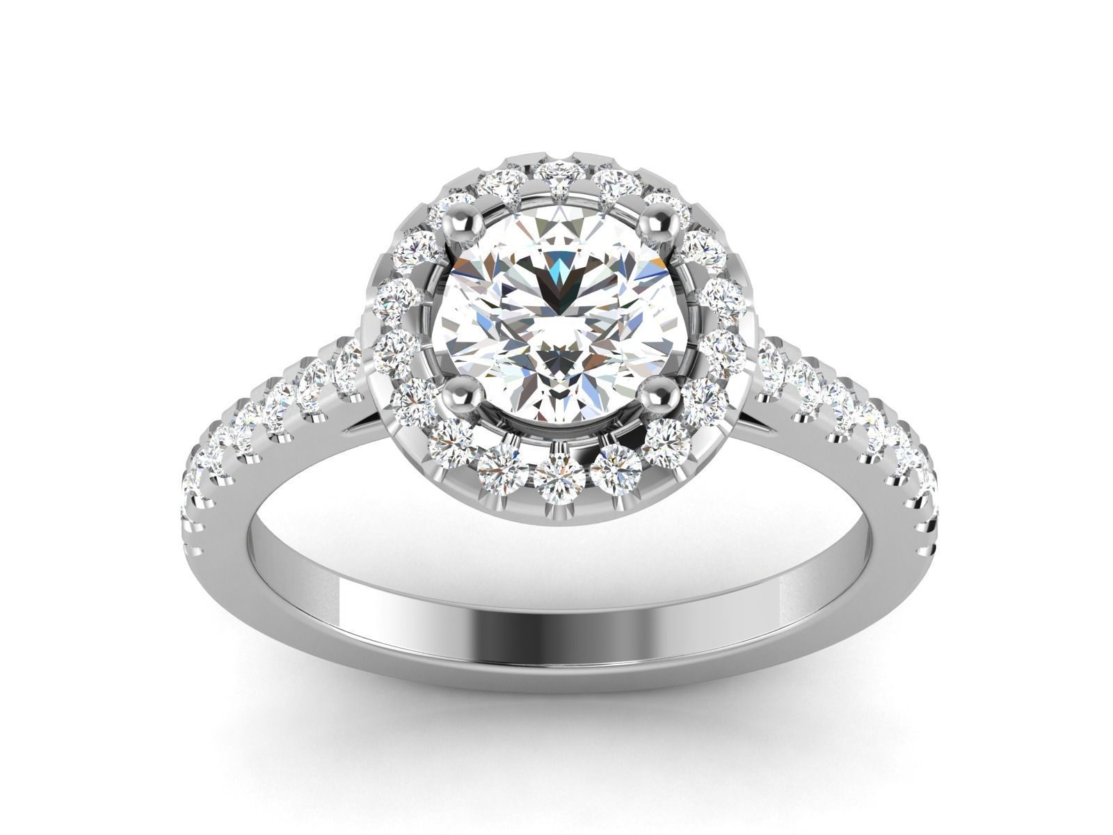 Solitaire ring model 3D print model_11