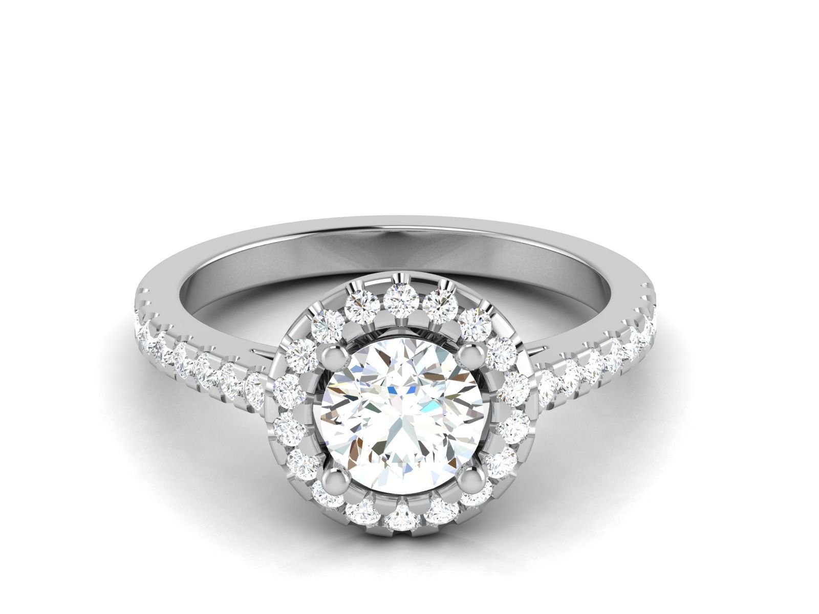 Solitaire ring model 3D print model_17