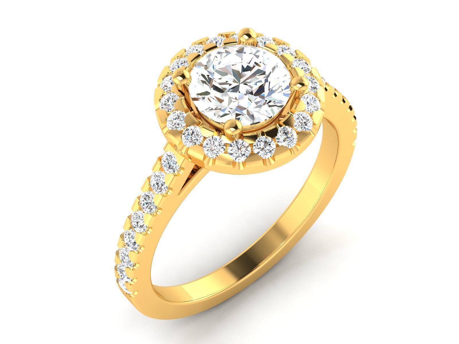 Solitaire ring model 3D print model_6
