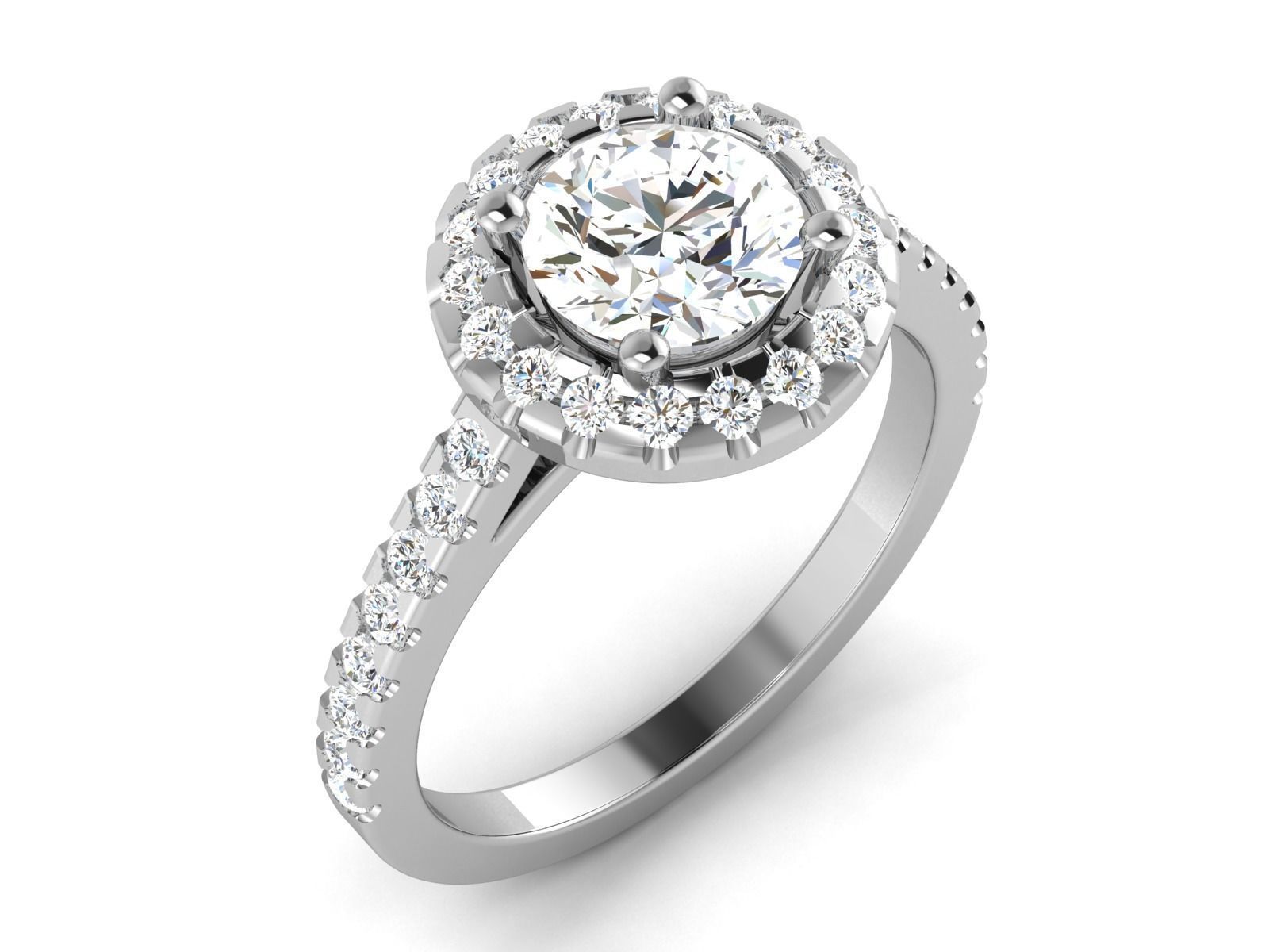 Solitaire ring model 3D print model_5