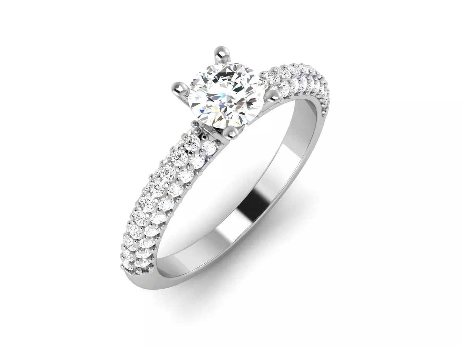 Solitaire ring model 3D print model_0