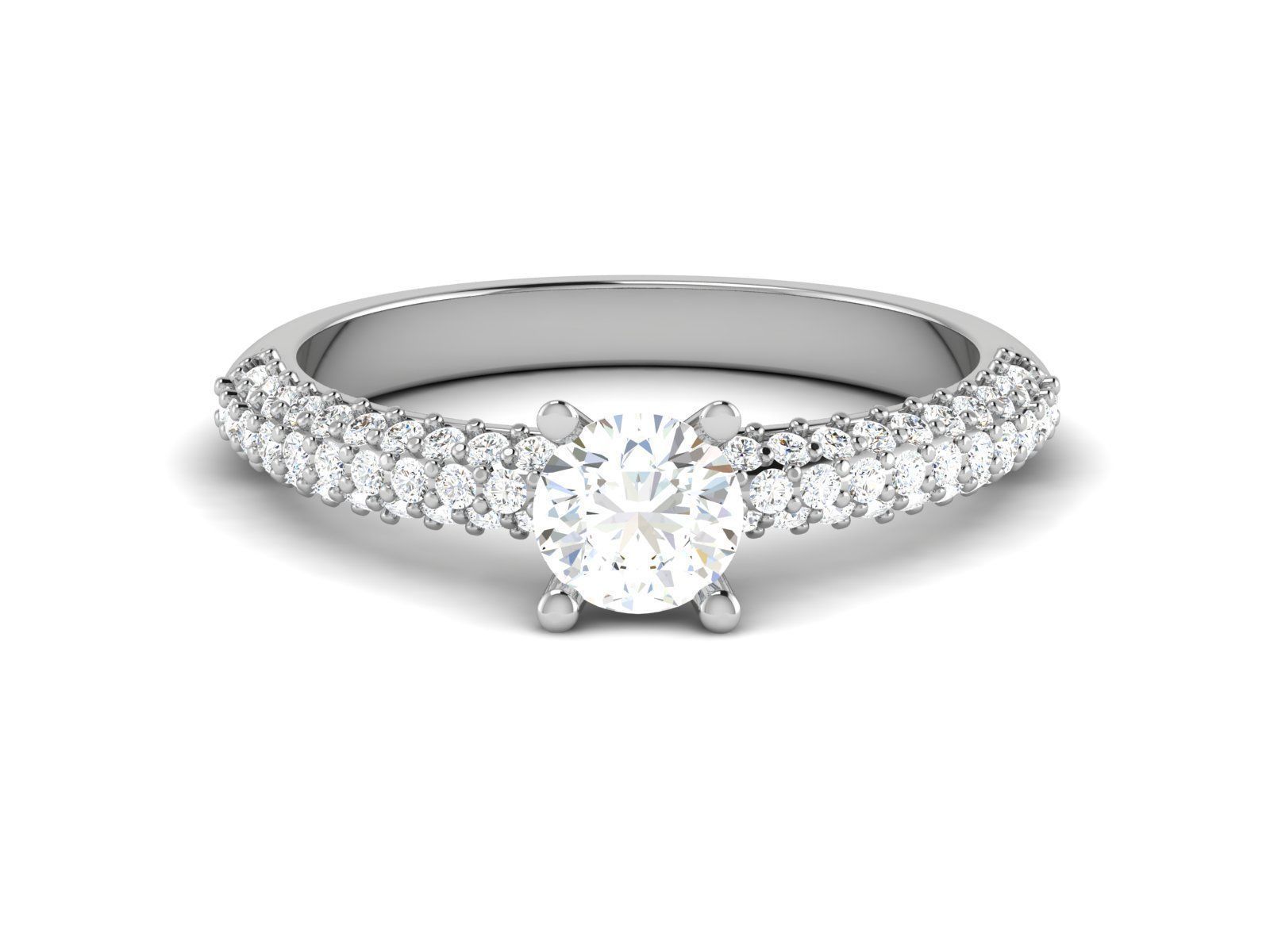 Solitaire ring model 3D print model_9