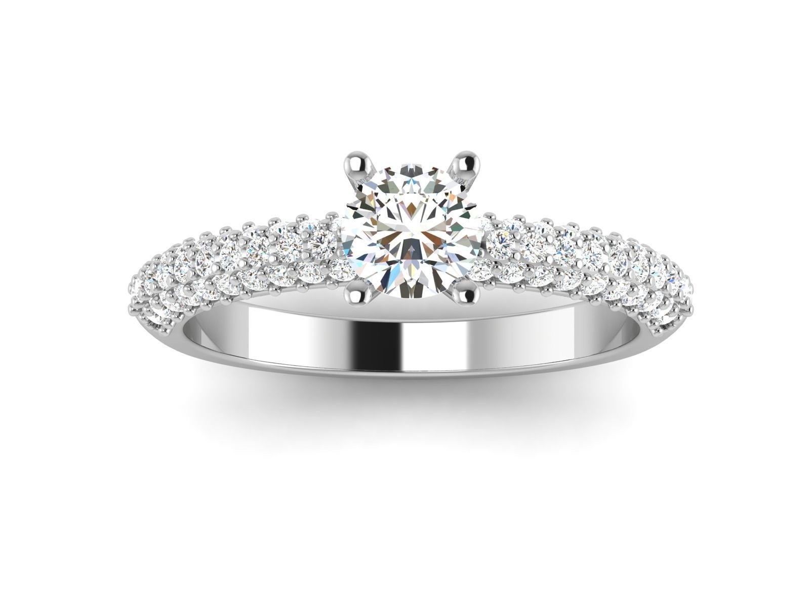 Solitaire ring model 3D print model_16