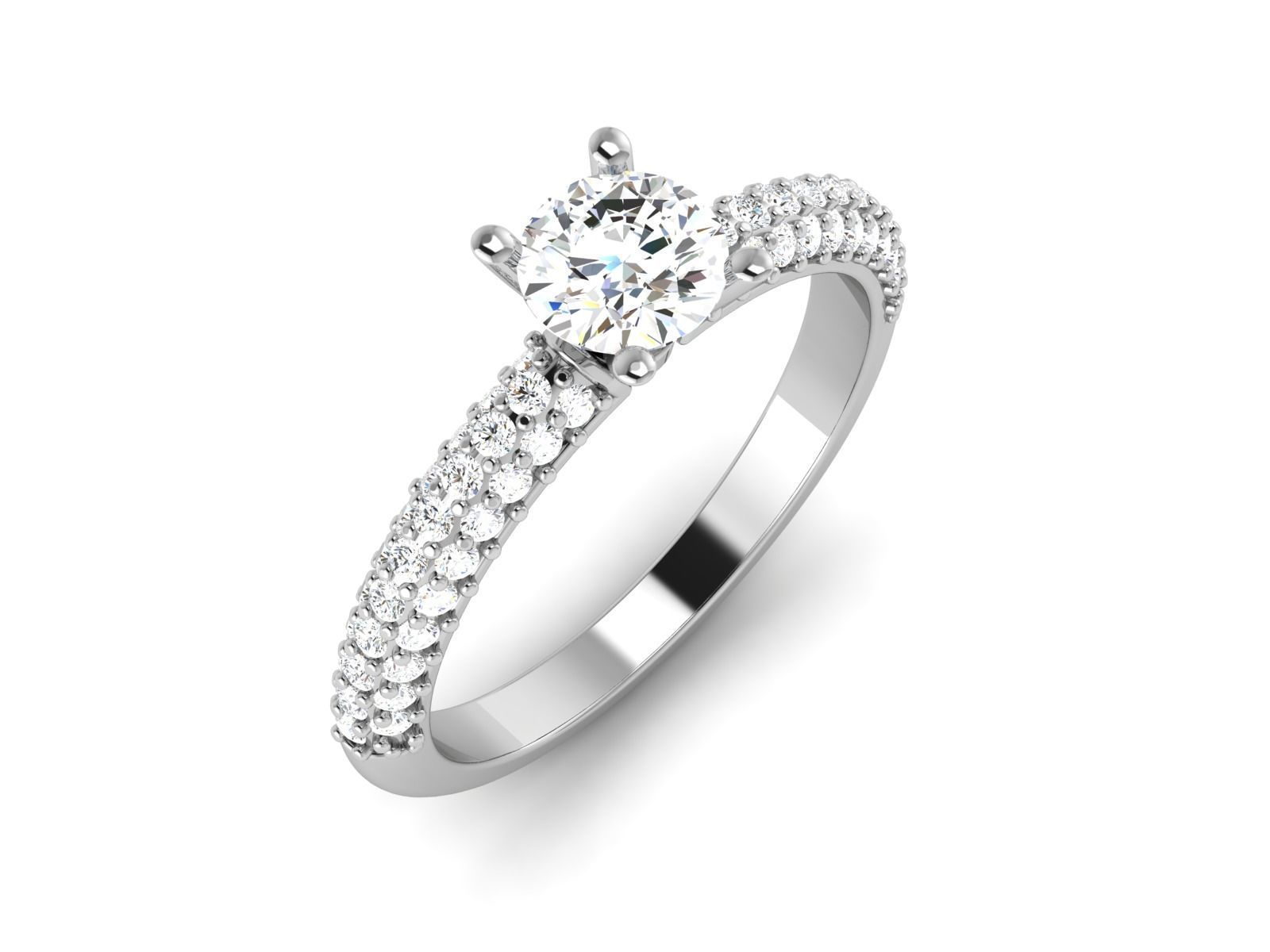 Solitaire ring model 3D print model_3