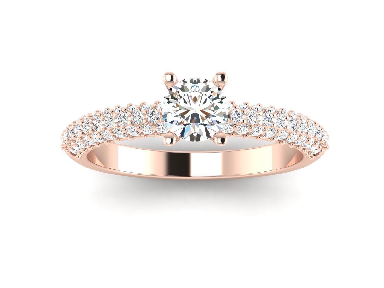 Solitaire ring model 3D print model_13