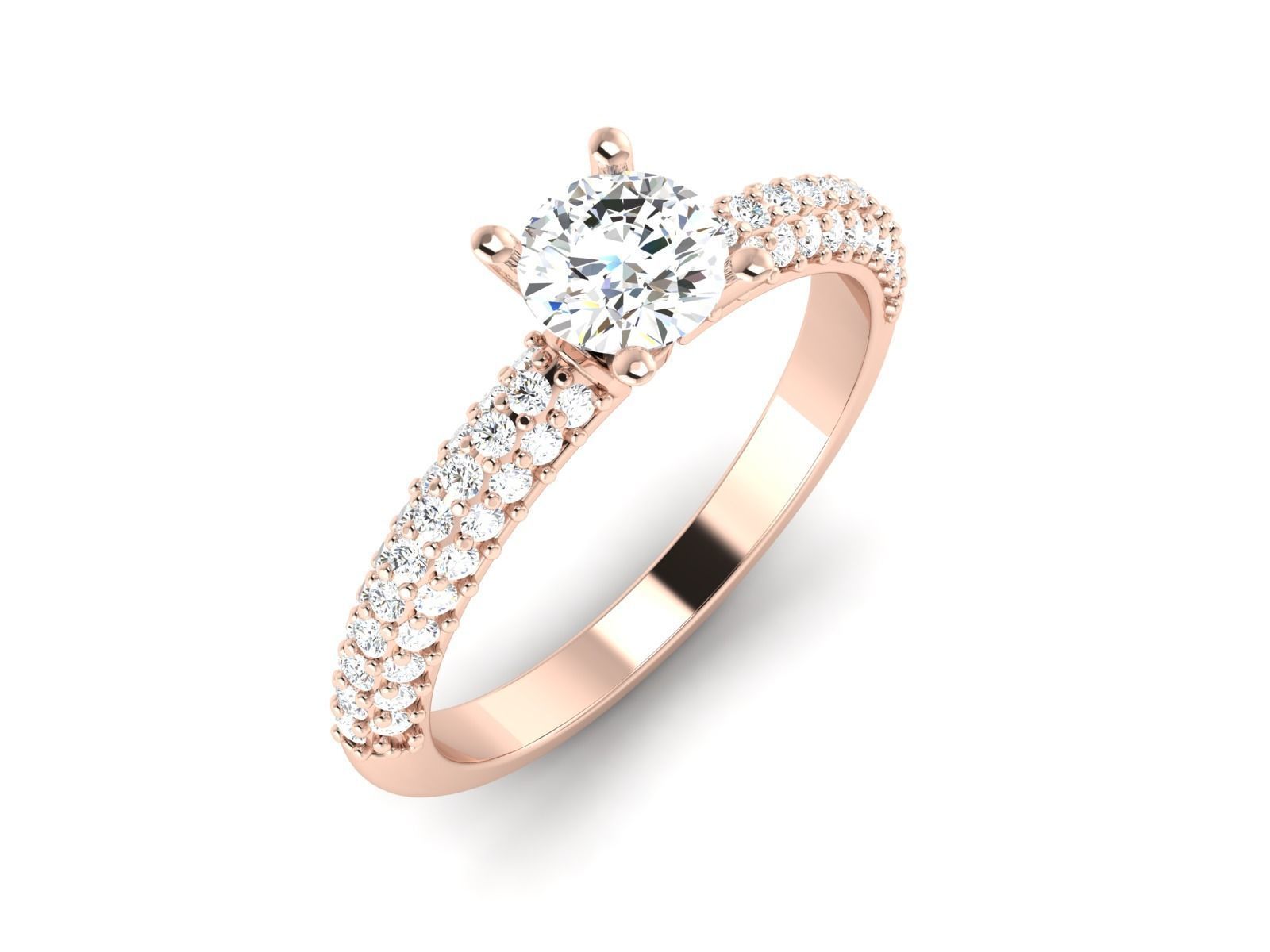 Solitaire ring model 3D print model_2