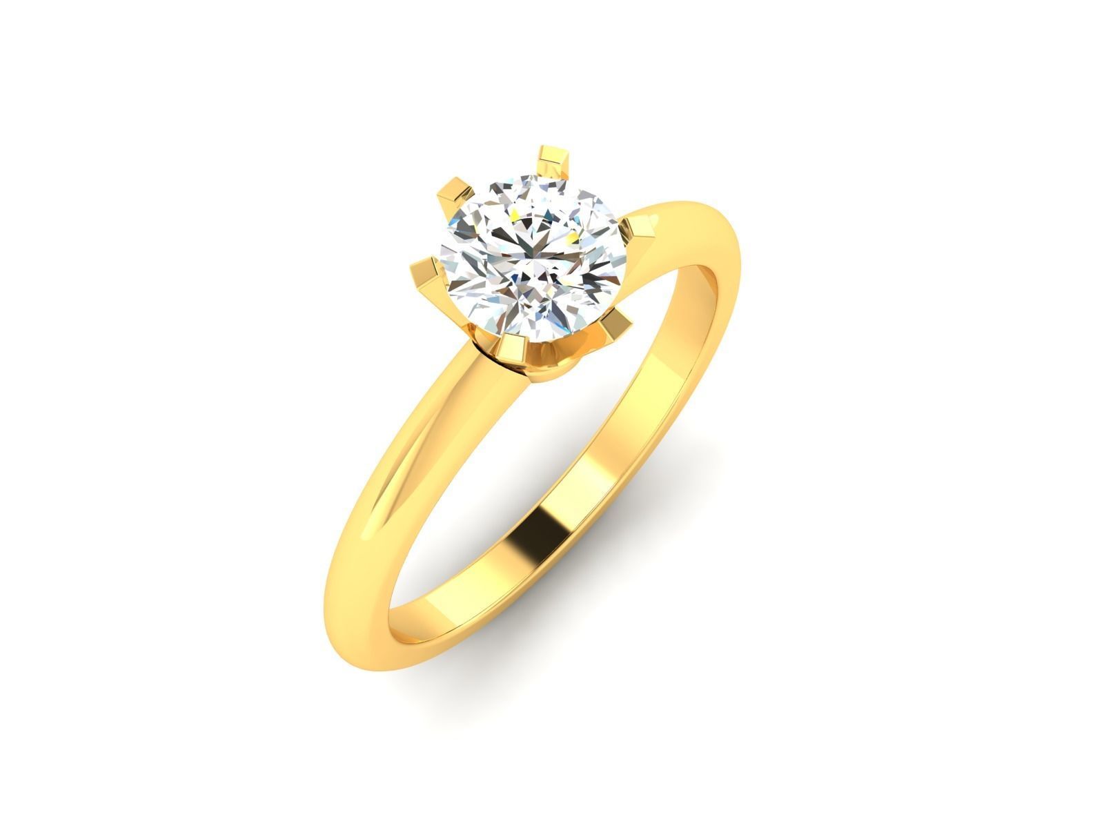 Solitaire ring model 3D print model_1