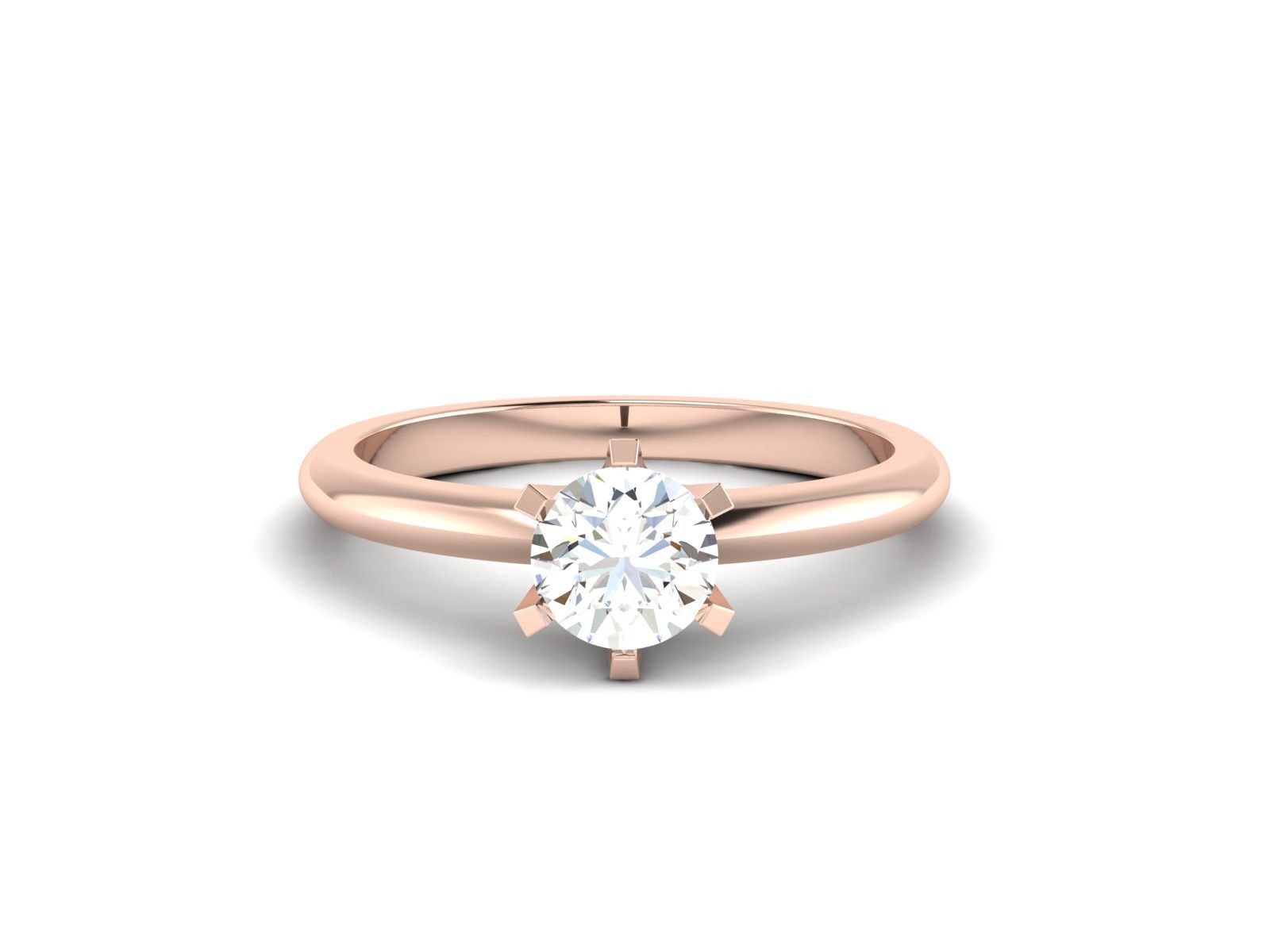 Solitaire ring model 3D print model_7