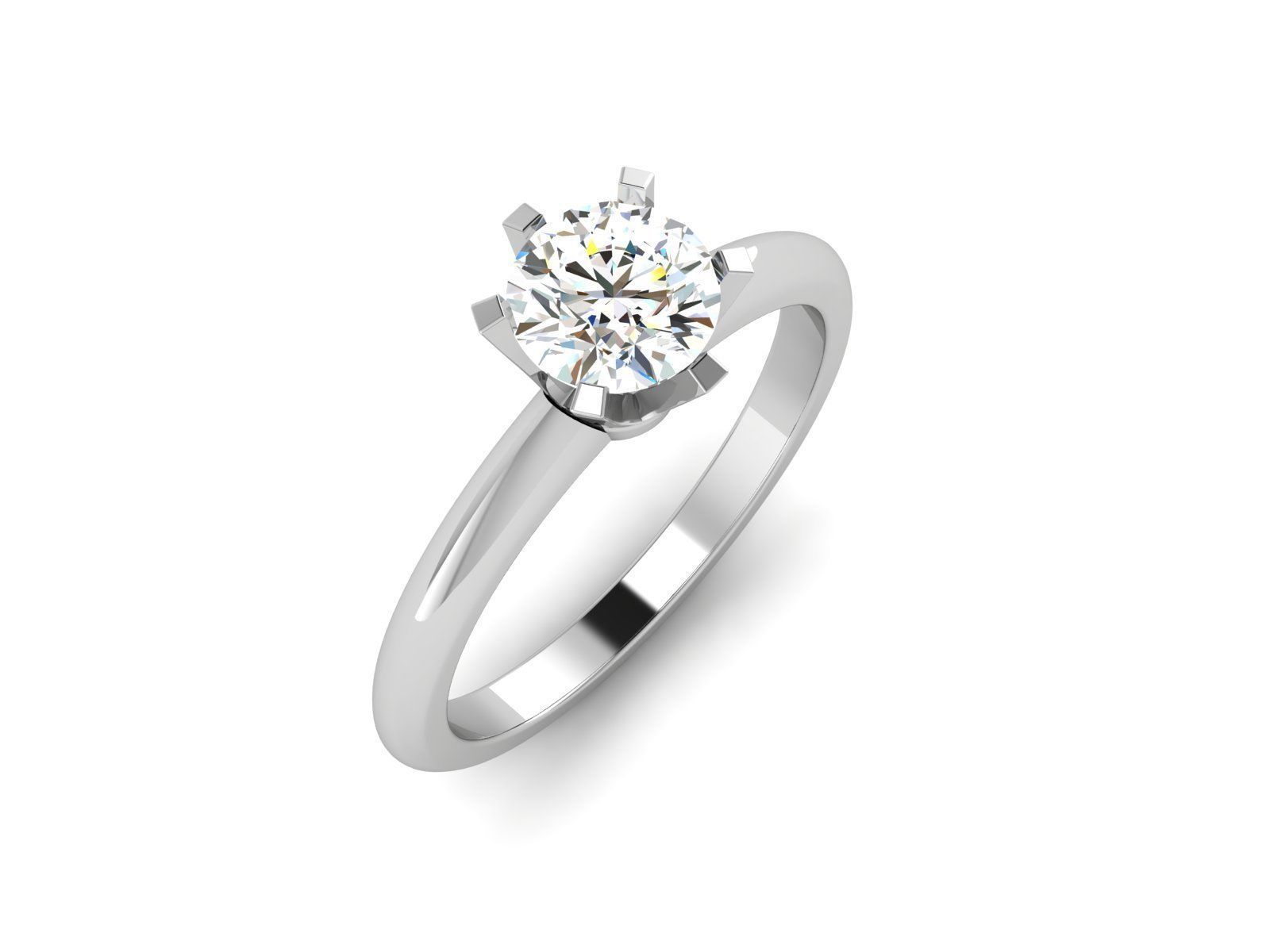 Solitaire ring model 3D print model_4