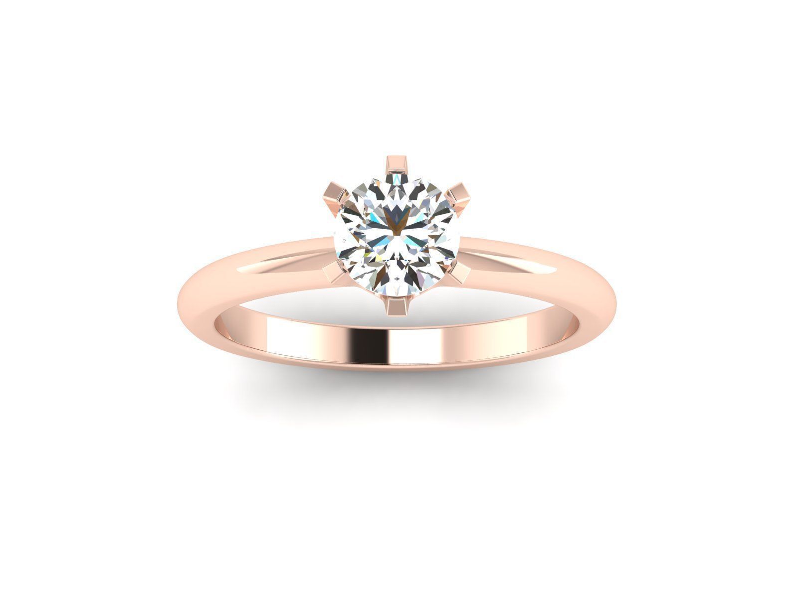 Solitaire ring model 3D print model_15