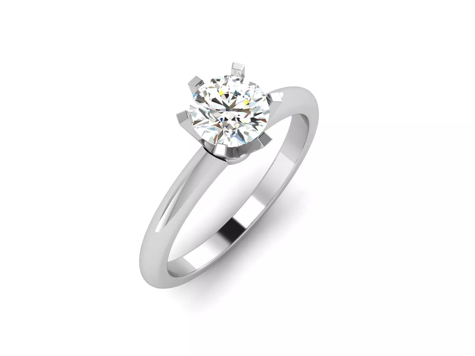 Solitaire ring model 3D print model_0